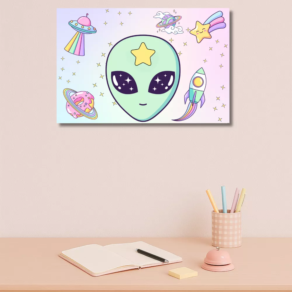 Rainbow Alien Alumínium Kép - Image 4