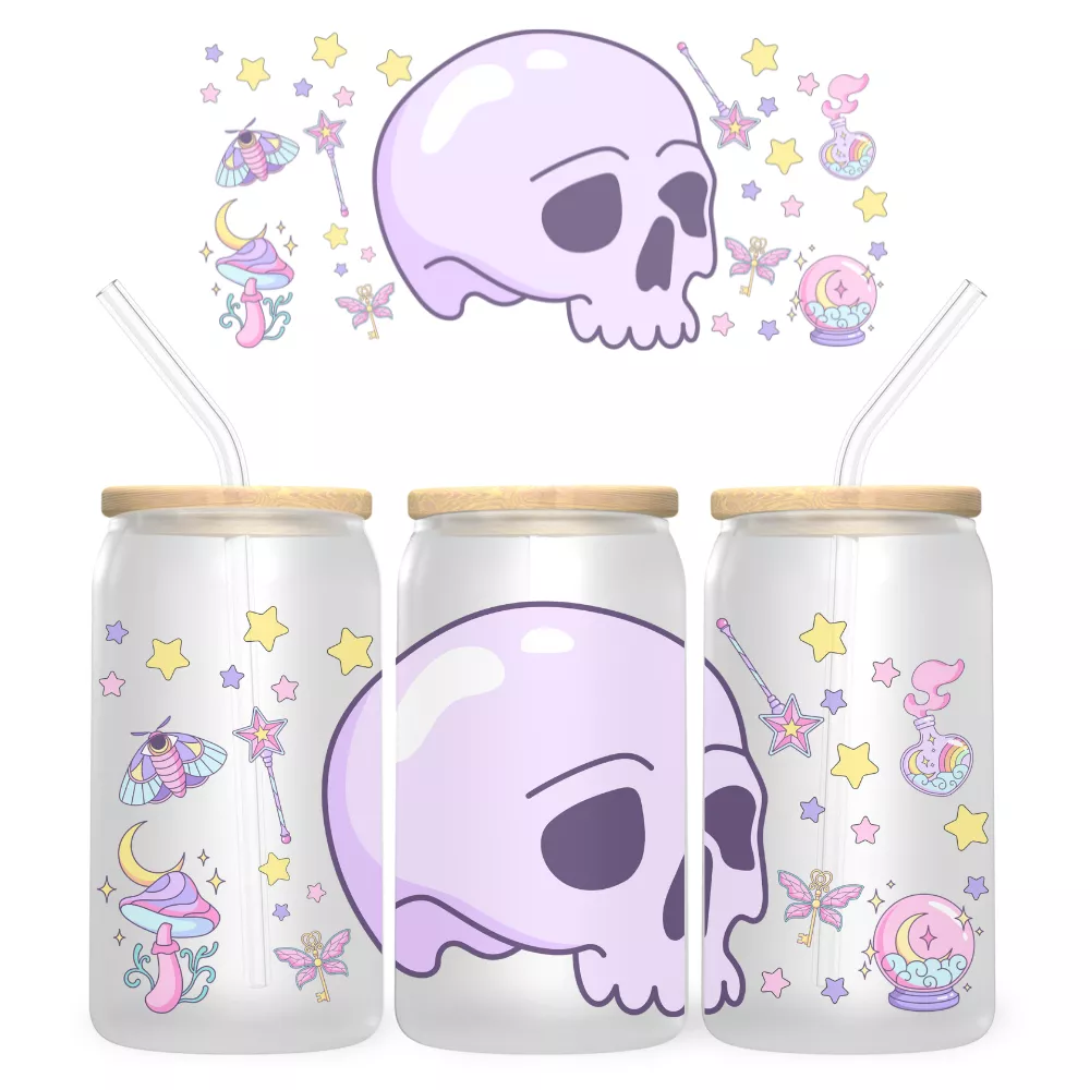 Whimsical Skull Bambuszfedeles Pohár