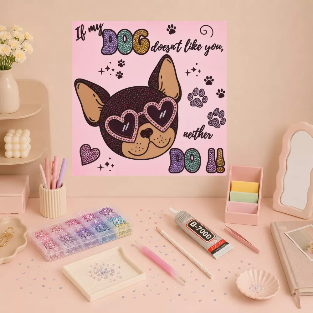 DIY Bling Bling Dog Alumínium Kép - Image 3