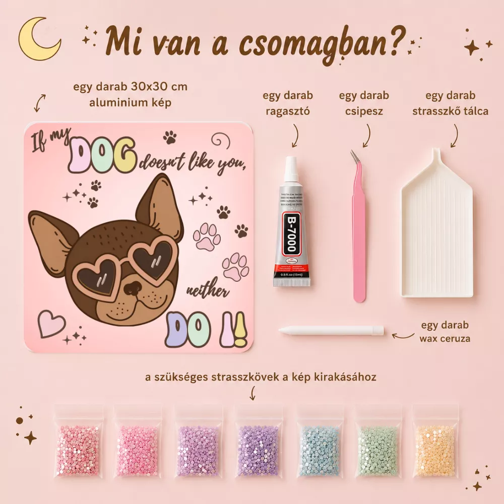 DIY Bling Bling Dog Alumínium Kép - Image 4